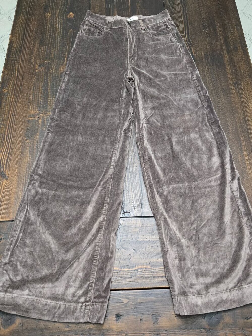 DL1961 Hepburn Wide Leg Velvet Jeans Womens Size 26 Pearl Grey High Rise 13420